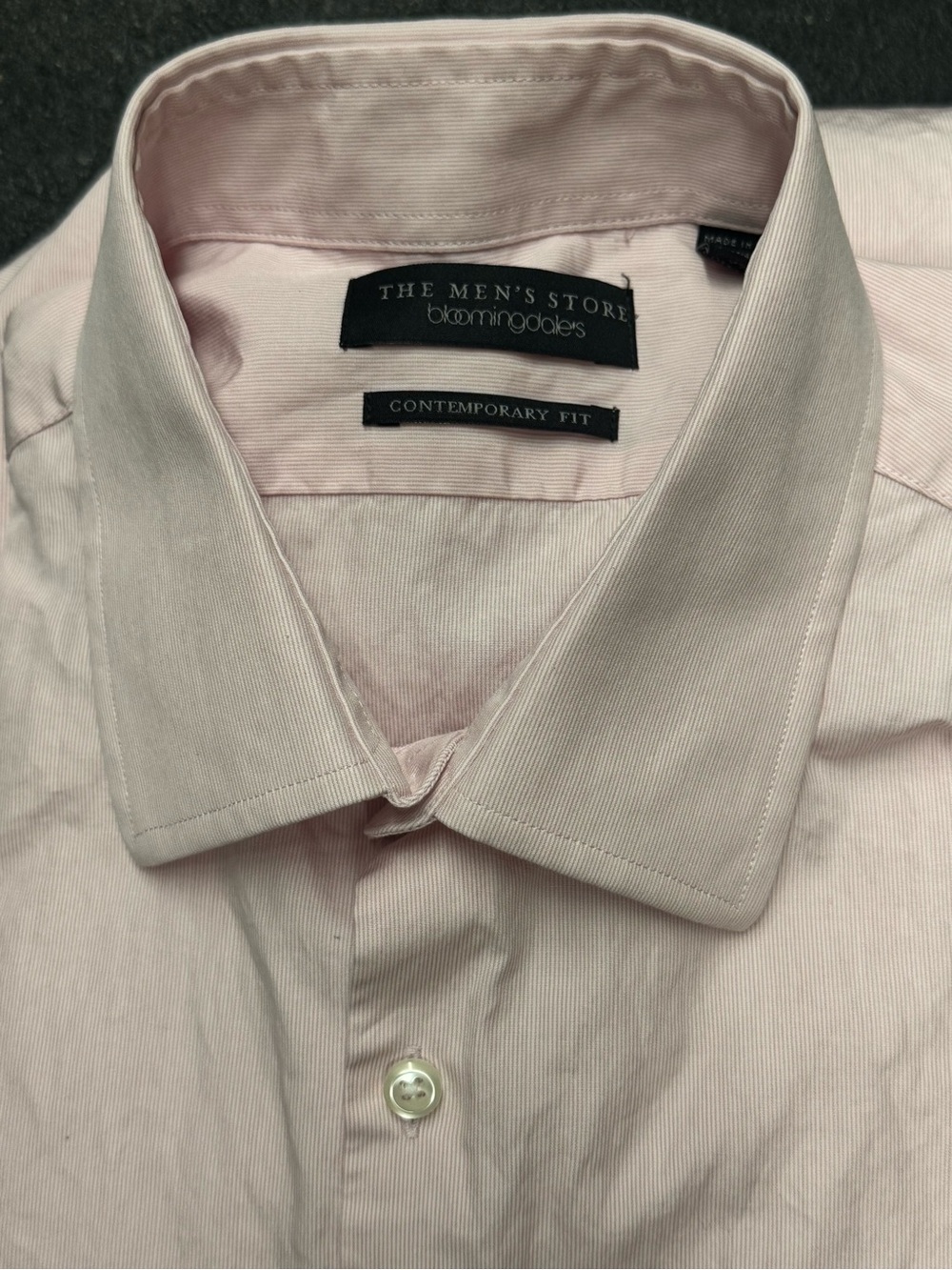 Bloomingdale's The Men's Store Light Pink Contemporary Fit Dress Shirt cuff link